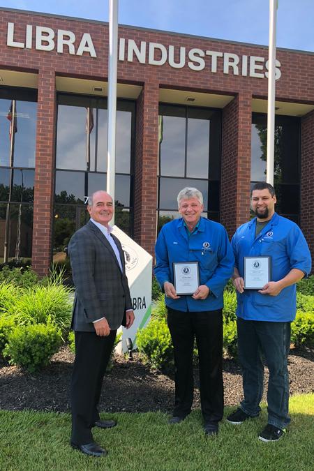 10-year anniversaries of Mike Lynch, Quality Manager, and Ken Kay, Manufacturing Engineering Technician. 